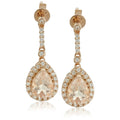 Pinctore 925 Sterling Silver Created White Sapphire Morganite Earring