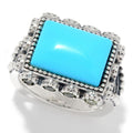 Pinctore 925 Sterling Silver Peridot Sonora Beauty Turquoise Ring