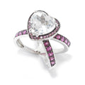 Pinctore 925 Sterling Silver Rhodolite Garnet White Topaz Ring