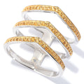 Pinctore Rhodium Over Sterling Silver 0.3Ctw Citrine Ring