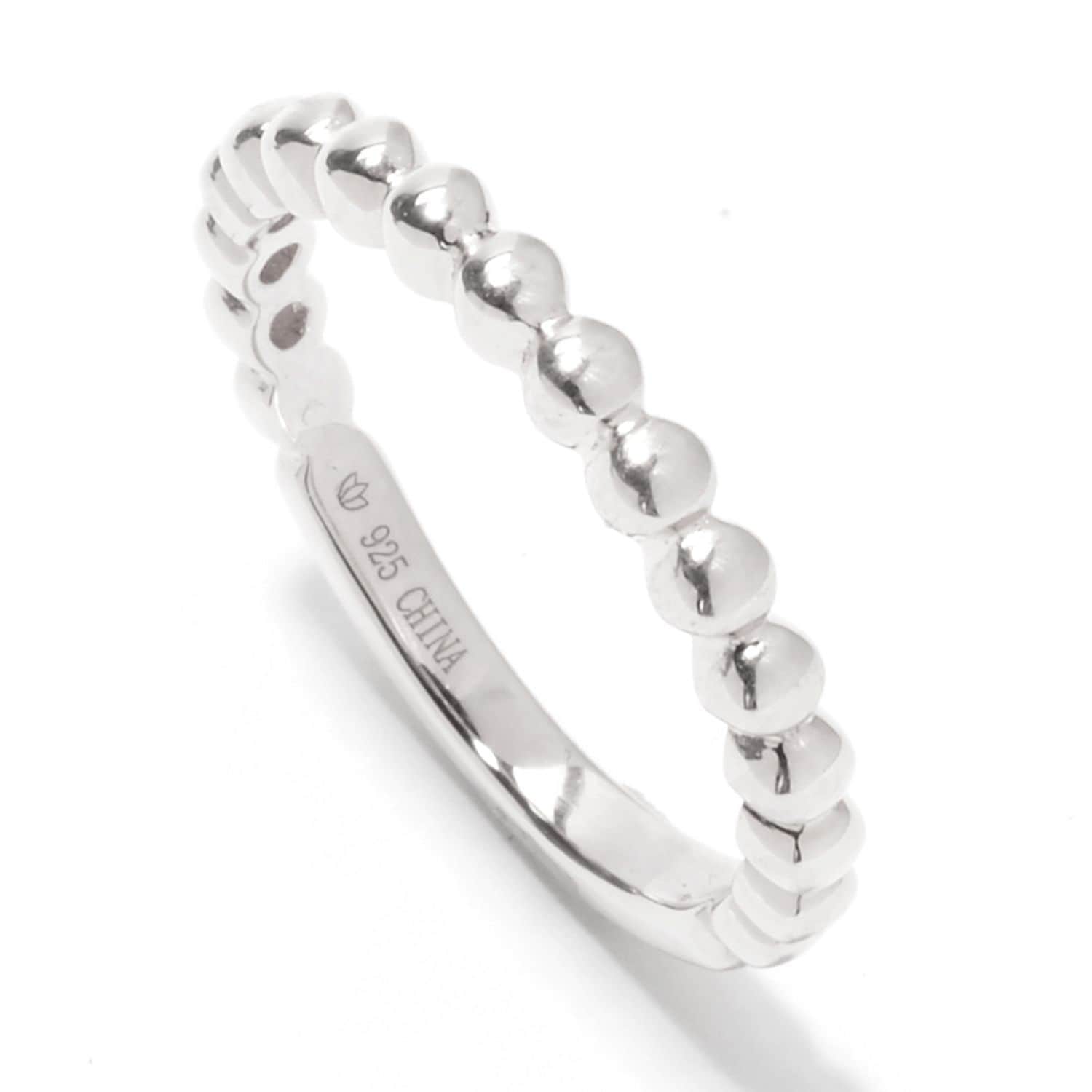 Pinctore Rhodium Over Sterling Silver Band Ring