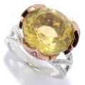 Pinctore Sterling Silver 11.14Ctw Lemon Quartz Multi Gemstone Ring
