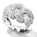 Pinctore Sterling Silver 2.55Ctw White Natural Zircon Band Ring