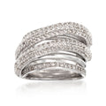 Pinctore Sterling Silver 3.26Ctw White Natural Zircon Ring