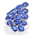 Pinctore Sterling Silver 5.50Ctw Oval Cut Kyanite Fan Ring