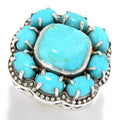 Pinctore Sterling Silver 925 Blue Mohave Turquoise Ring