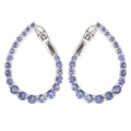 Pinctore Sterling Silver Iolite Inside Out Hoop Earrings