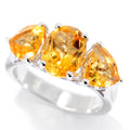 Pinctore Sterling Silver Oval Trillion Citrine Ring
