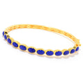 Pinctore Yellow Gold Over 925 Sterling Silver Lapis Lazulli Bangle