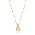 Yellow Gold Plated Silver Ethiopian Opal And White Topaz Pendant Necklace 18