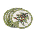 Pine Boughs Beaded Coasters Set Of 4