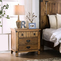 The Gray Barn Oak Wood Country Style 3 Drawer Nightstand