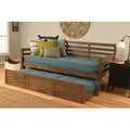 Copper Grove Kutaisi Daybed With Trundle And Linen Aqua Mattresses