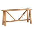 Pine Console Table With Trestle Reinforced Sawhorse Base Brown