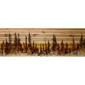 Pine Tree Sunset Painting Print On Natural Pine Wood Multi