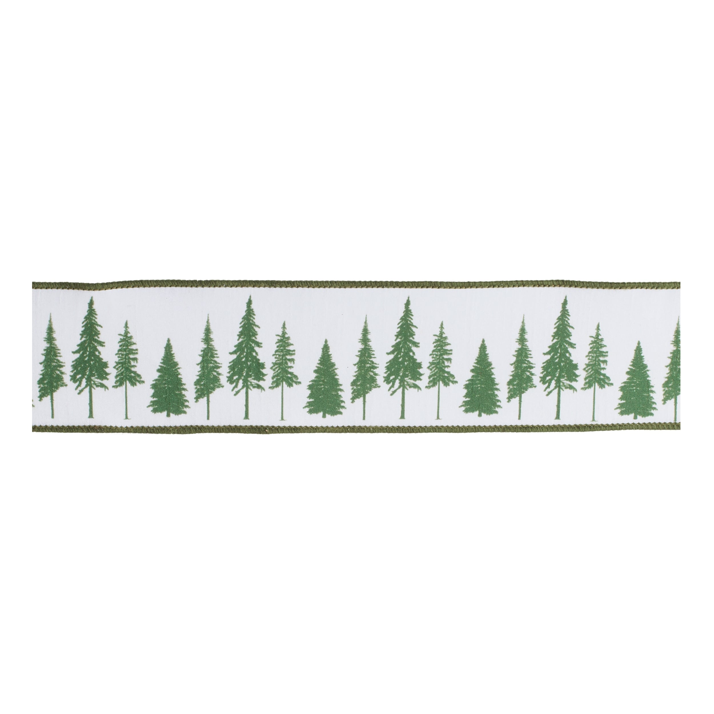 Pine Tree Wired Ribbon Set Of 2