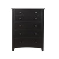 Pine Wood With Varied Size 5 Drawer Chest Black