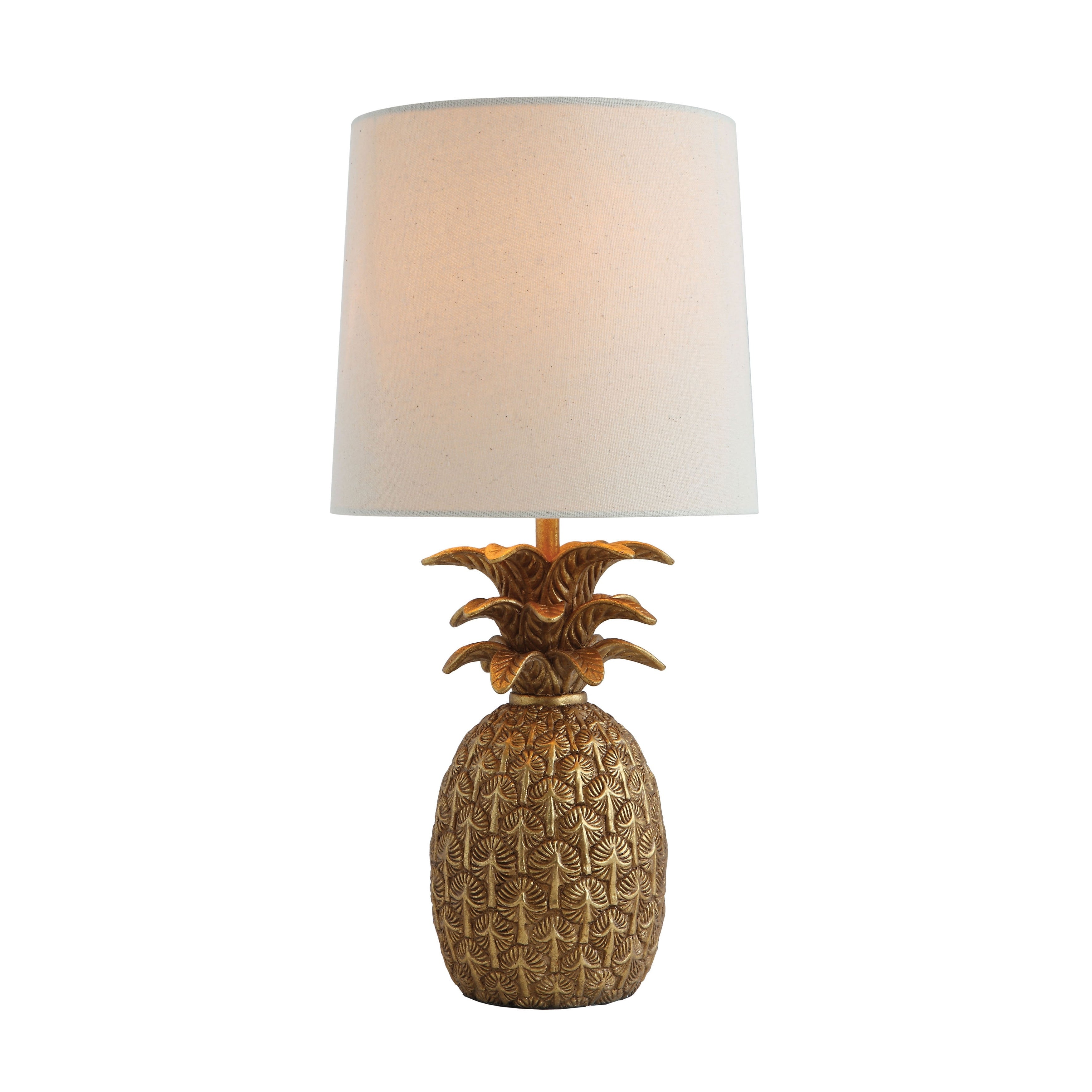 Pineapple Shaped Table Lamp With Linen Shade