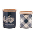 Pinecone And Plaid Iron Canister Set Of 2