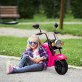 Pink Electric Motorcycle Ride On Trike Motorcycle With Headlights 3 Wheel 6V Battery Powered Motorbike