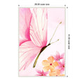 Pink Floral Butterfly By Saskia Michele Framed Canvas Wall Art Print