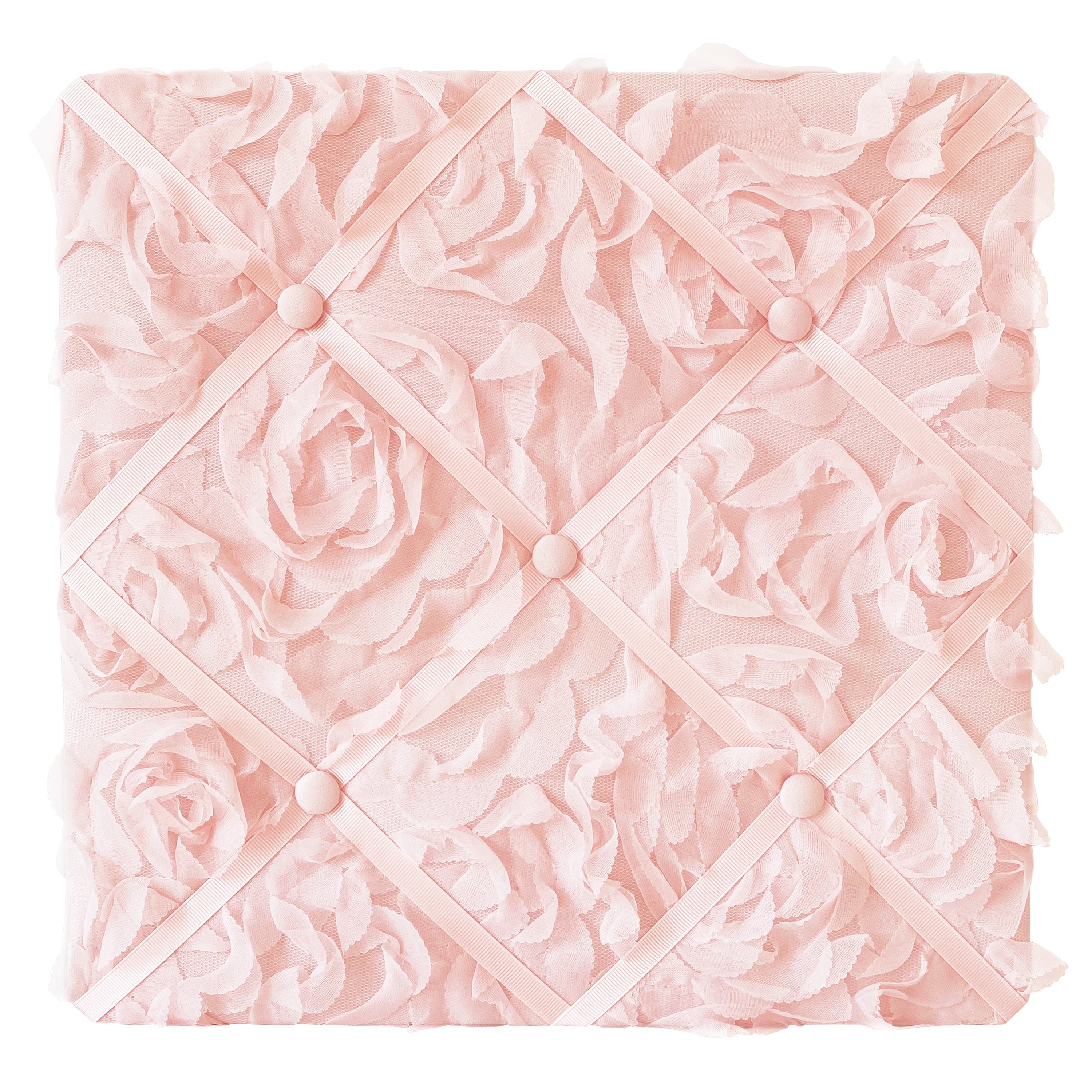 Pink Floral Rose 13In Fabric Memory Photo Bulletin Board Blush Flower Luxurious Elegant Princess Vintage Boho Shabby Chic Glam