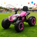Pink Ride On Toy Car 12V Electric Atv Car 4 Wheeler Electric Toy Car Off Road Toy Car With Bluetooth