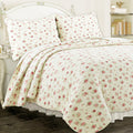 Pink Rose Garden King Size Quilt Set