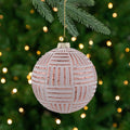 Pink And Gold Glass Ball Christmas Ornament 4 100Mm