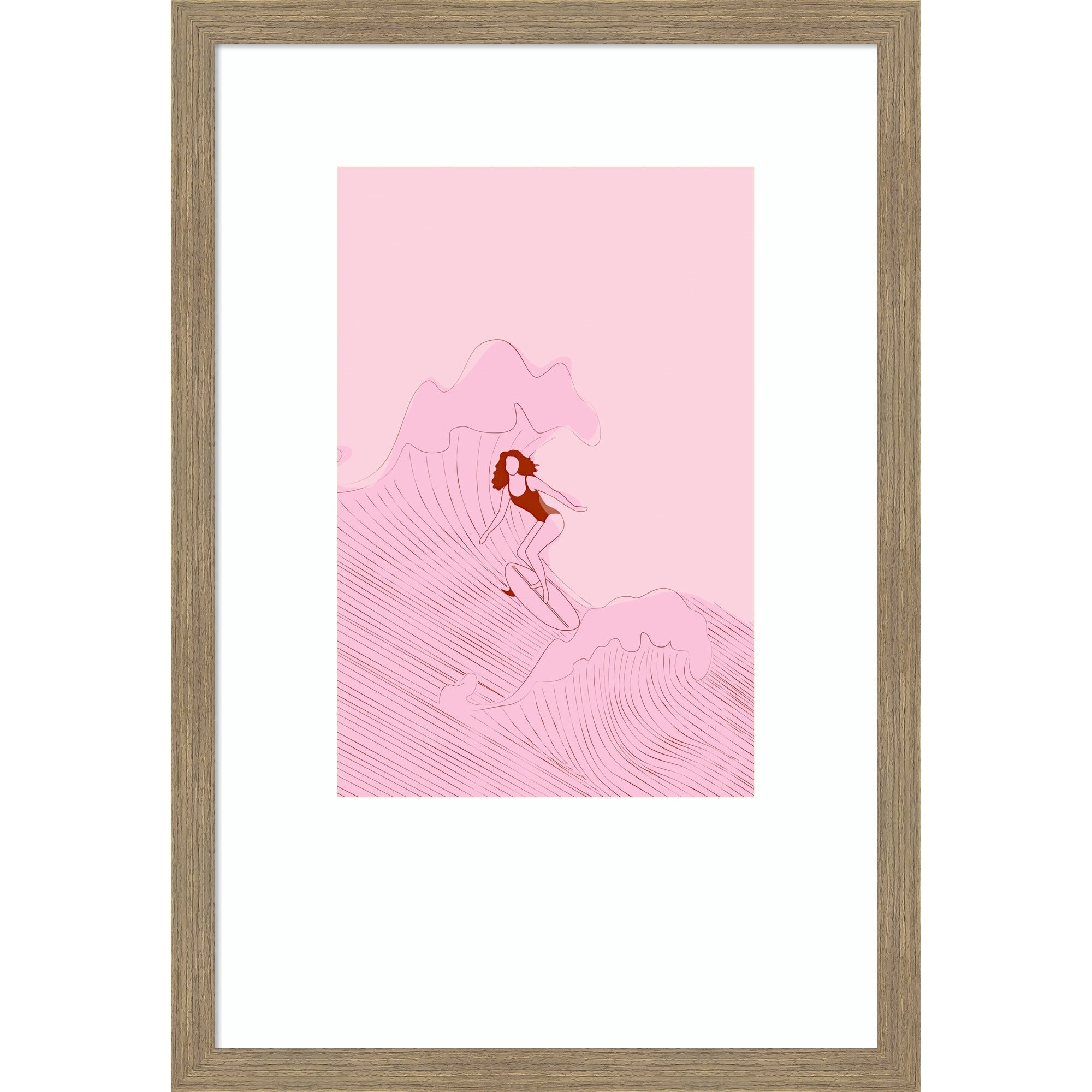 Pinkwave By Treechild Wood Framed Wall Art Print