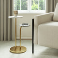 Pinon Modern 2 Tier Marble Martini And Drink Table By Sevita 9 D X 22 H