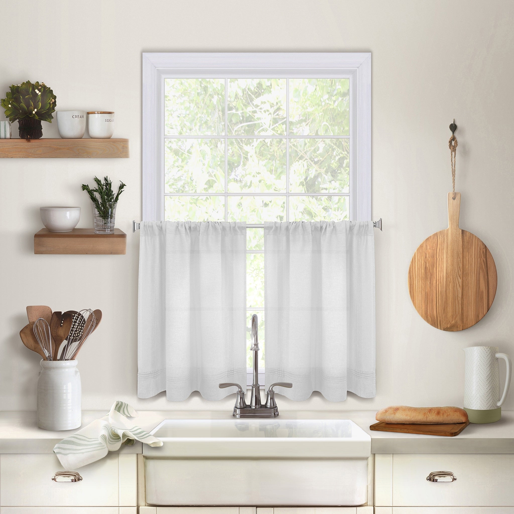 Pintuck Kitchen Window Tier Set Of 2