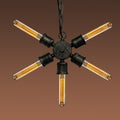 Piper 5 Light Black 7 Inch Edison Chandelier With Bulbs