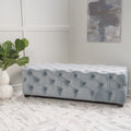 Piper Tufted Velvet Fabric Rectangle Ottoman Bench By Christopher Knight Home