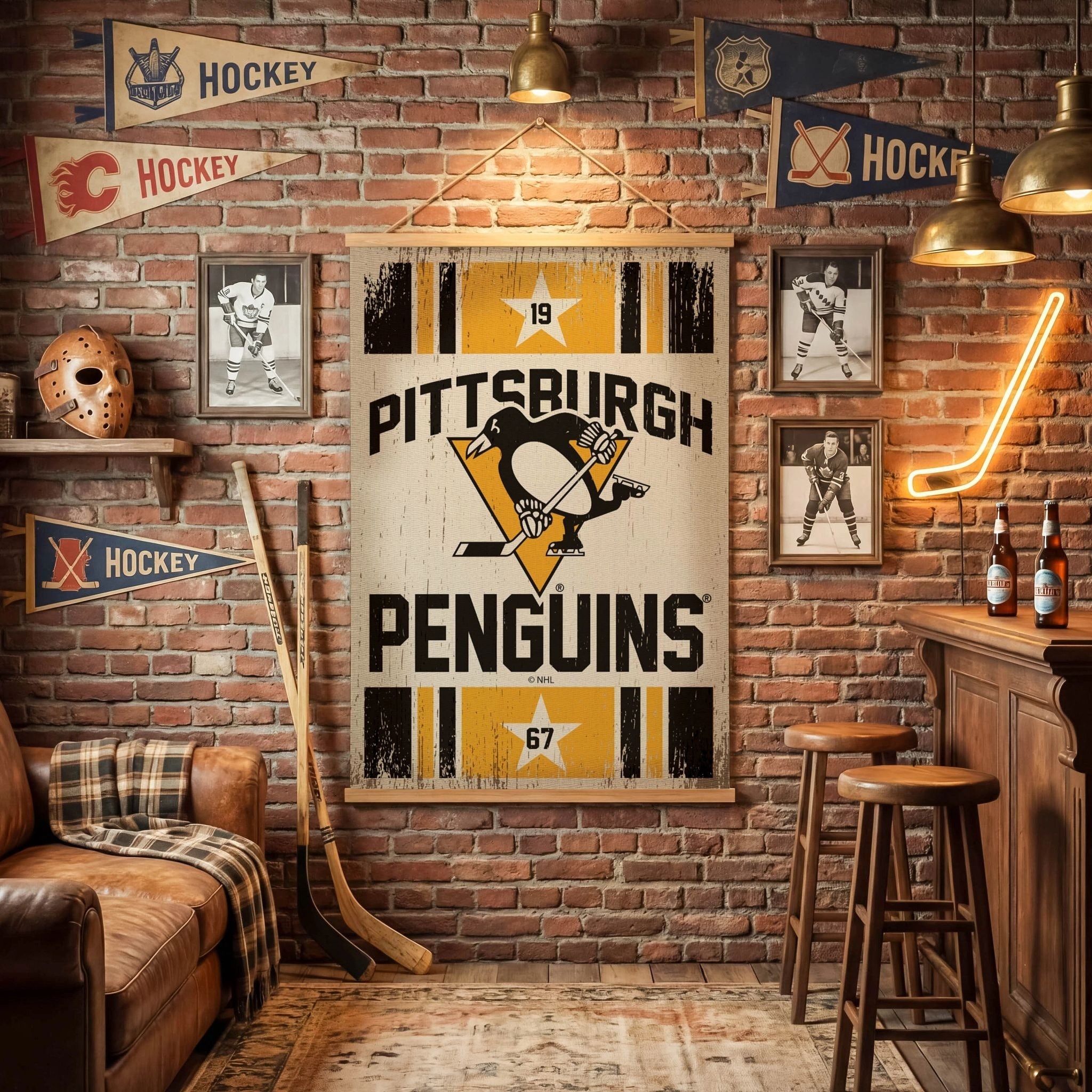 Pittsburgh Penguins Canvas Wall Tapestry