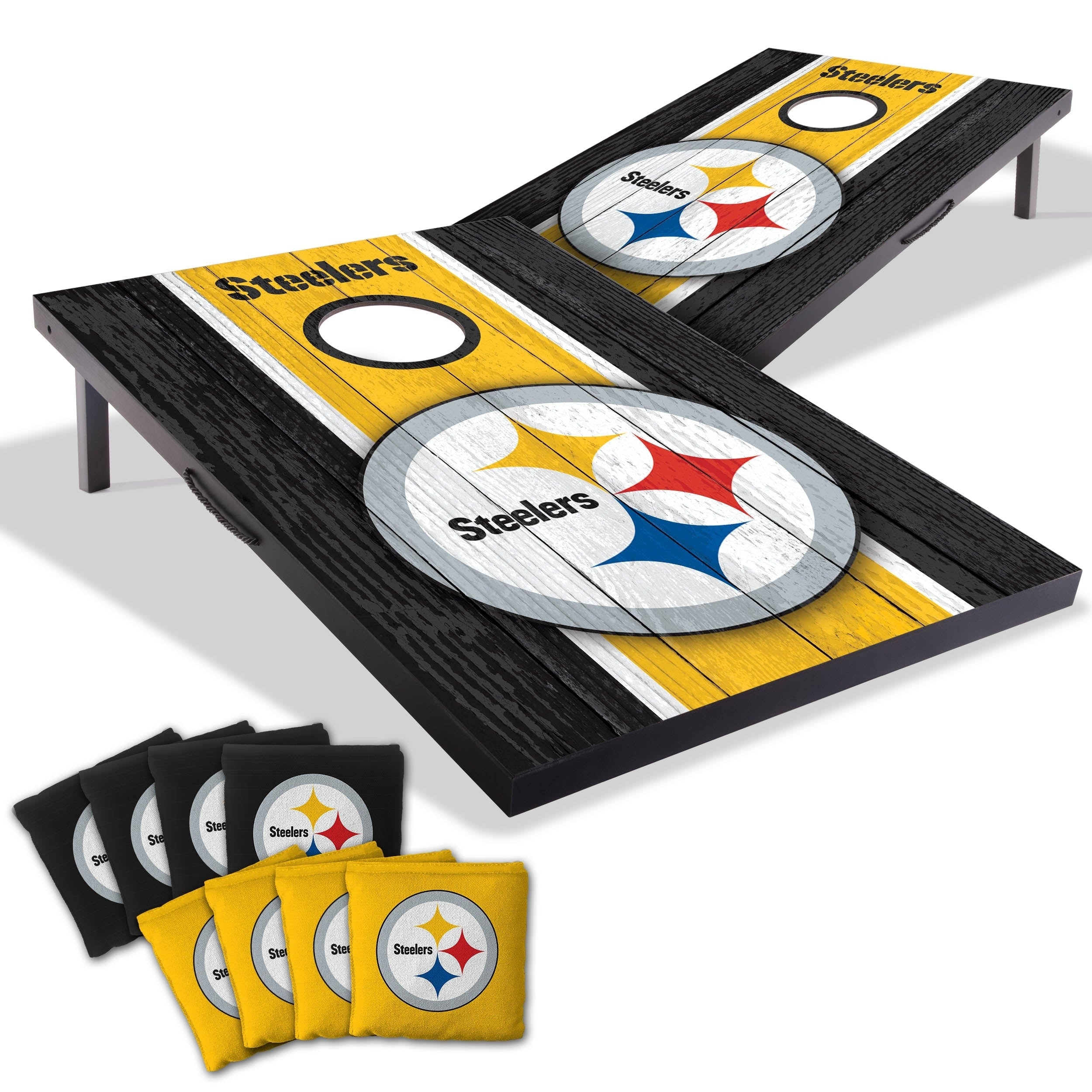 Pittsburgh Steelers Nfl Compact 2X3 Tailgate Cornhole Board Set