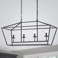 Pixie 36 Inch Matte Black With 4 Light Chandelier