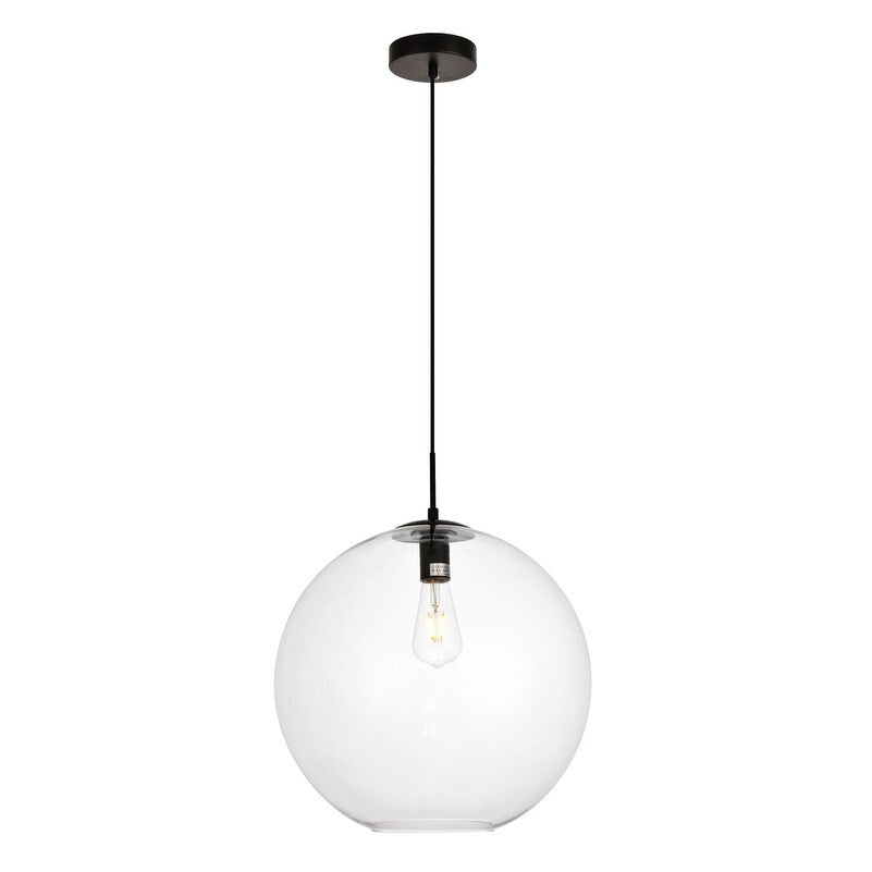 Placido Collection Pendant D15.7 H16.5 Lt 1 Black And Clear Finish
