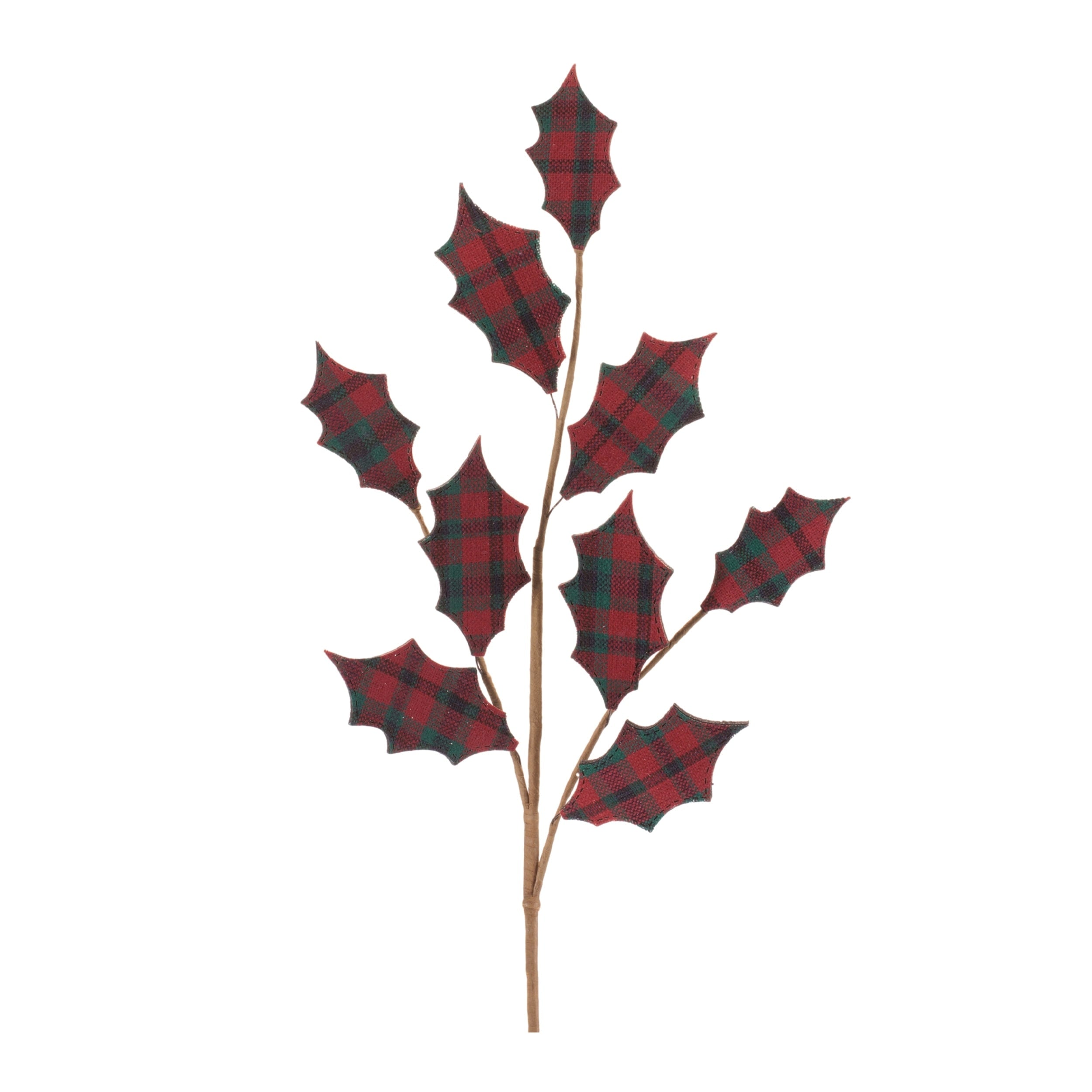 Plaid Holly Leaf Spray Set Of 4