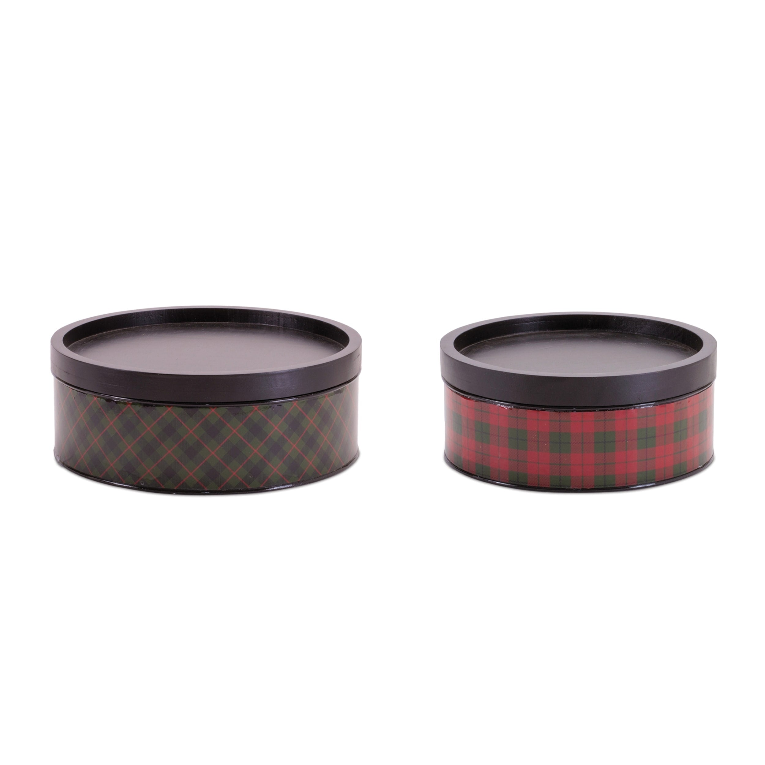 Plaid Iron Canister Set Of 2