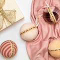 Plaid And Striped Christmas Ball Ornaments 2.75 Set Of 4. 2.75 .