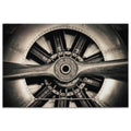 Plane Propeller Graphic Wall Art On Free Floating Tempered Glass Panel