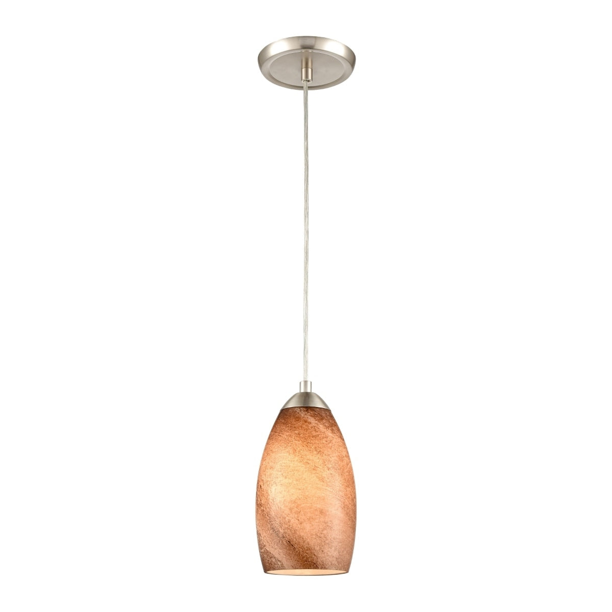 Planetario 5 Inch Wide 1 Light Mini Pendant In Satin Nickel 5In W X 5In D X 9In H