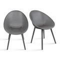 2Xhome Plastic Chair Armchair With Arm Clear Transparent Natural Wood Legs Dining