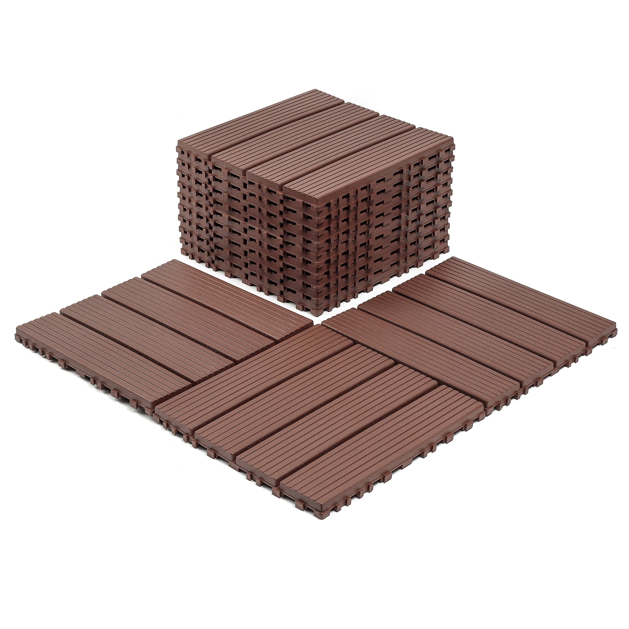 Plastic Interlocking Decking Tiles 44 Packs Of Terrace Decking Tiles 12 Inches X 12 Inches Waterproof For All Weather Use