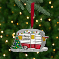 3.5 Silver Plated Camper With European Crystals Christmas Ornament