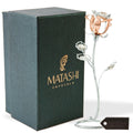 Rose Flower Tabletop Ornament W Clear Matashi Crystals