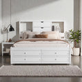 Platform Bed With Headboard Storage And 8 Drawers Wood Bed Frame With Shelves And No Box Spring Needed
