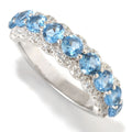 Pinctore Platinum O Silver 1.74Ctw Blue Color Cz Band Ring