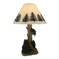 Playful Pals Black Bear Family Climbing Tree Table Lamp W Pine Tree Shade Brown